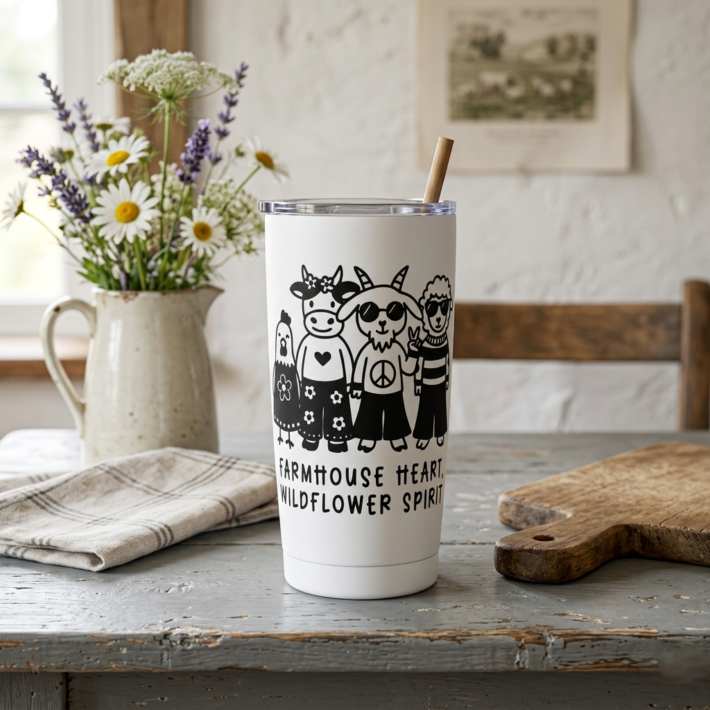 Farmhouse Heart, Wildflower Spirit - 20oz Tumbler