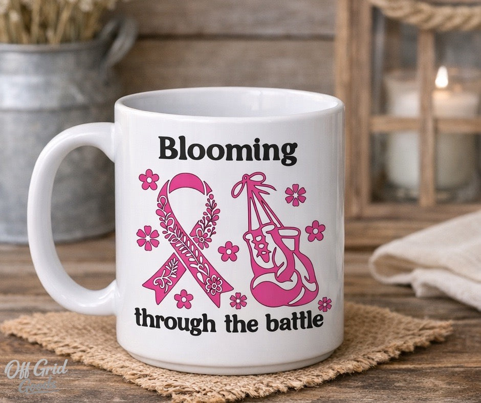 Blooming through the battle coffee mug