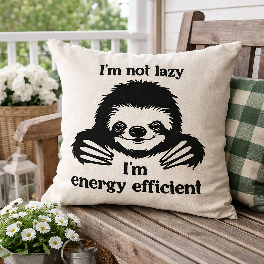 I’m Not Lazy, I’m Energy Efficient | Throw Pillow