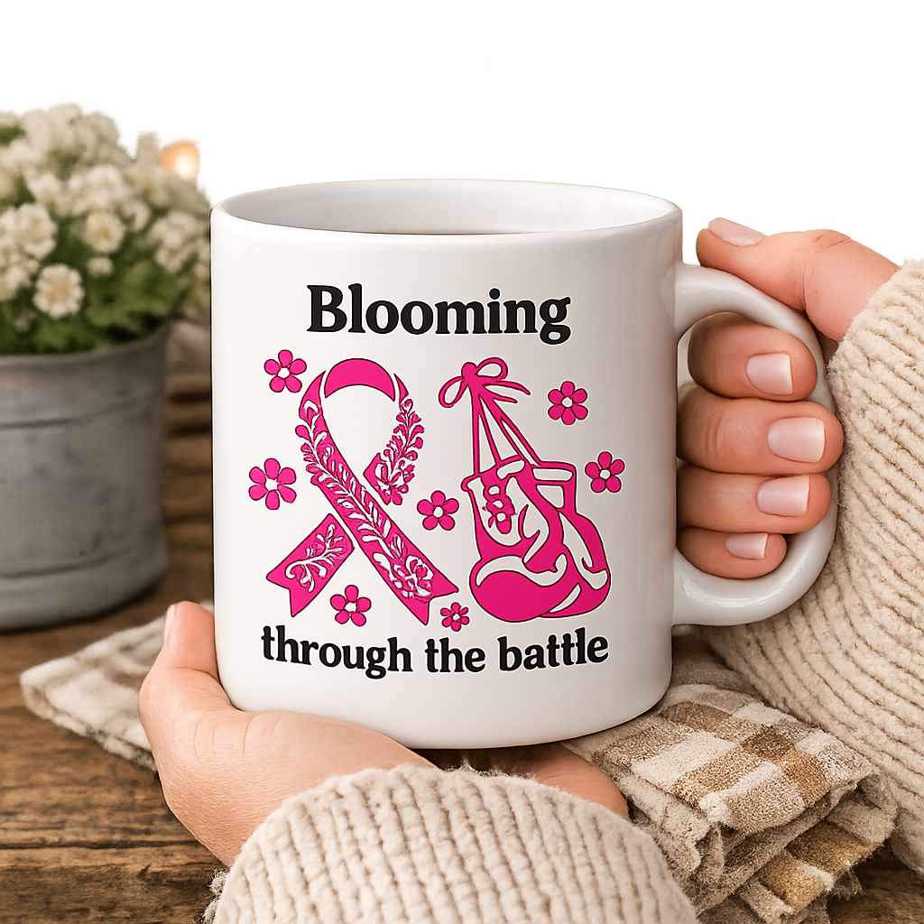 Blooming through the battle coffee mug