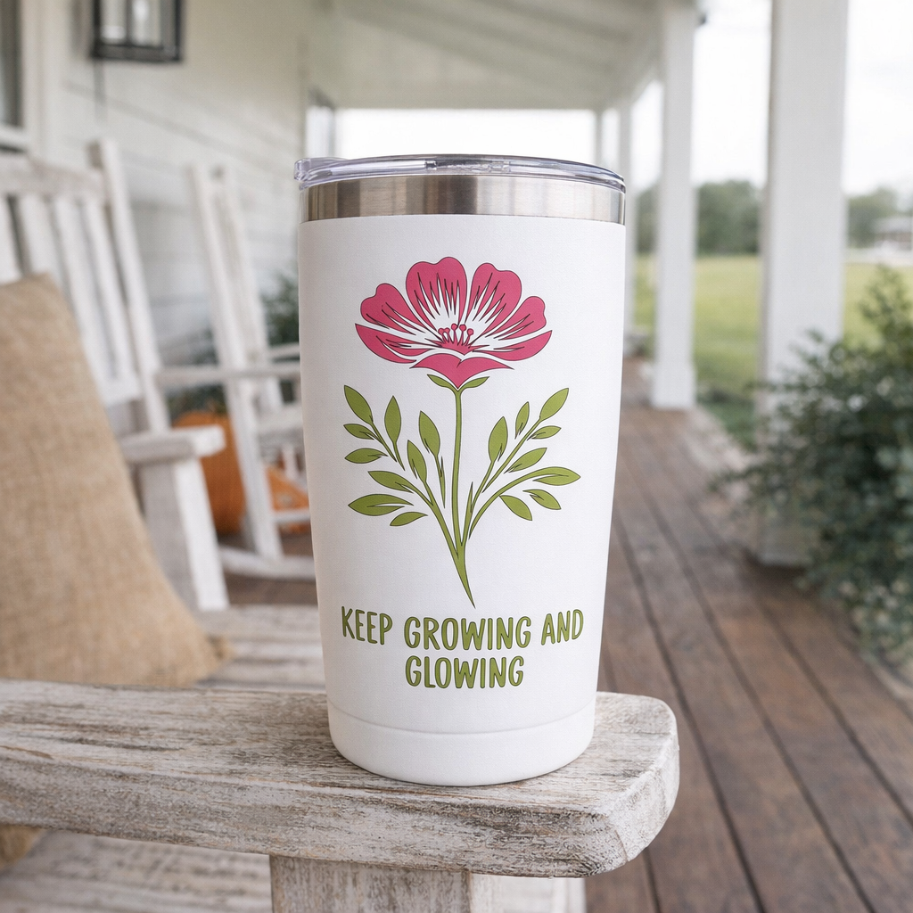Keep Growing and Glowing - Tumbler